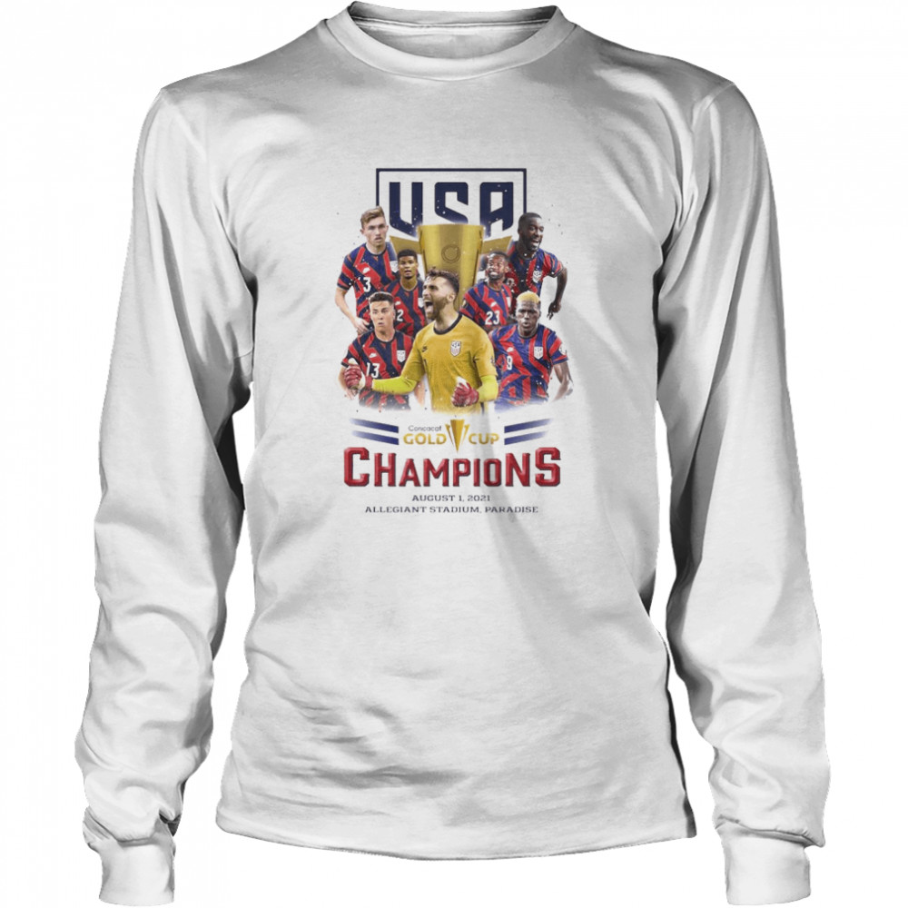 uSA Soccer Concacaf Gold Cup Champions August 1 2021 Allegiant Stadium Paradise shirt Long Sleeved T-shirt