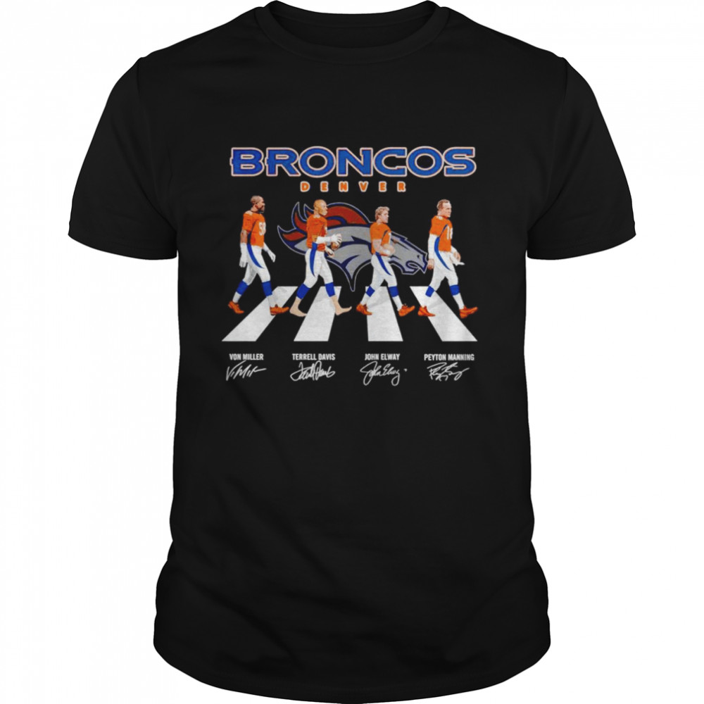 Broncos Denver Abbey Road signatures Mens’s T-shirts