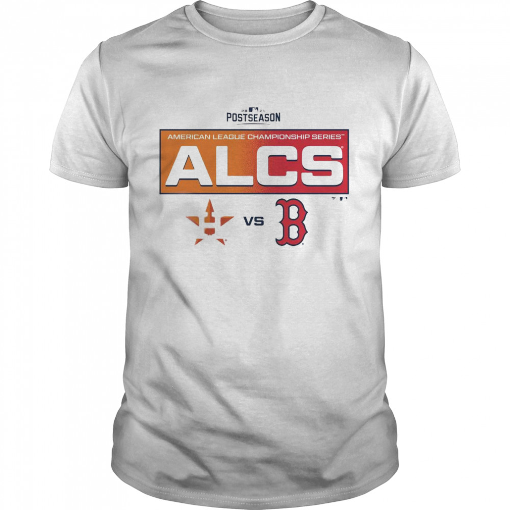 Official mlb 2021 houston astros vs boston red sox fanatics branded 2021 alcs matchup batter’s box t-shirt Classic Men's T-shirt