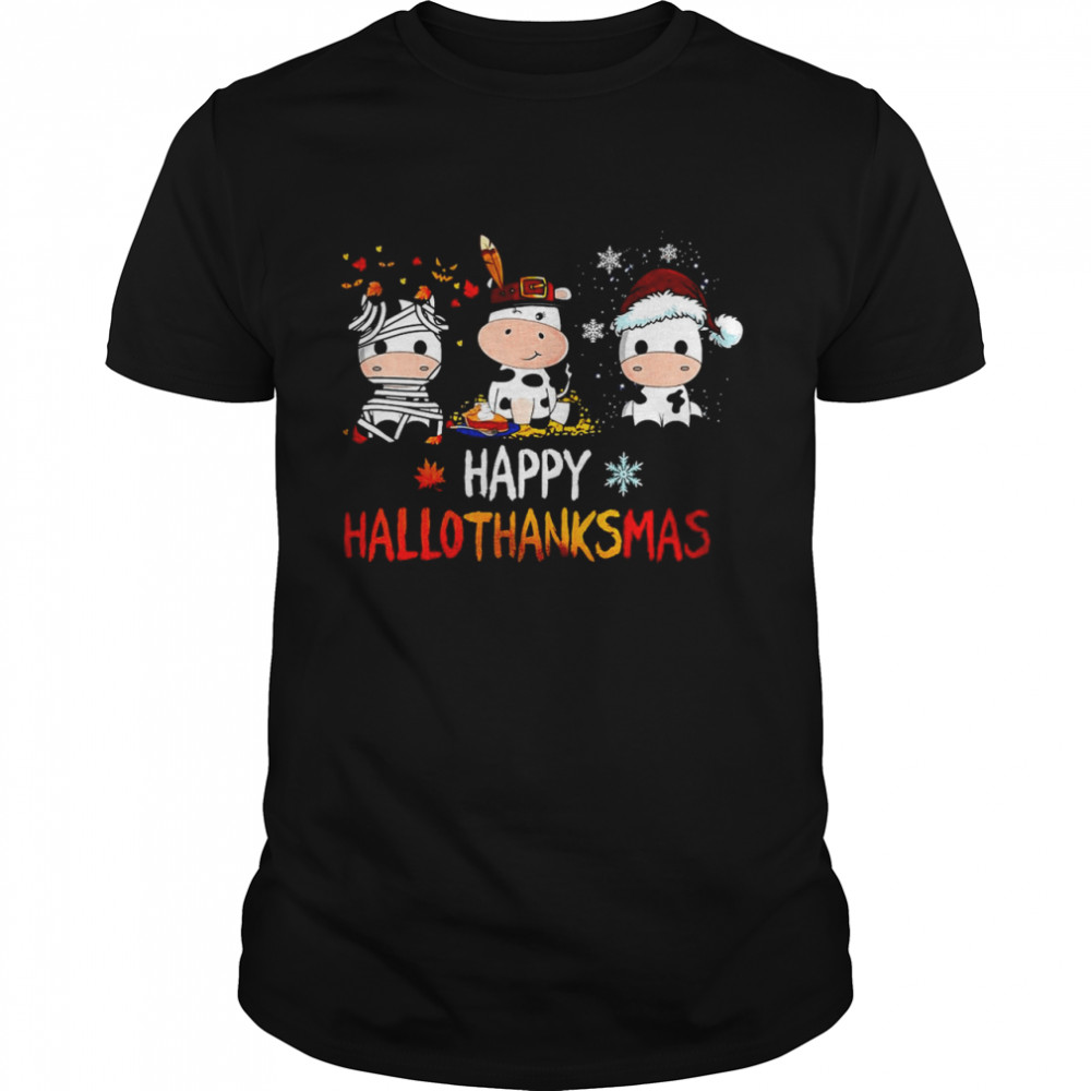 Dairy Cow Halloween Happy HalloThanksMas Shirt