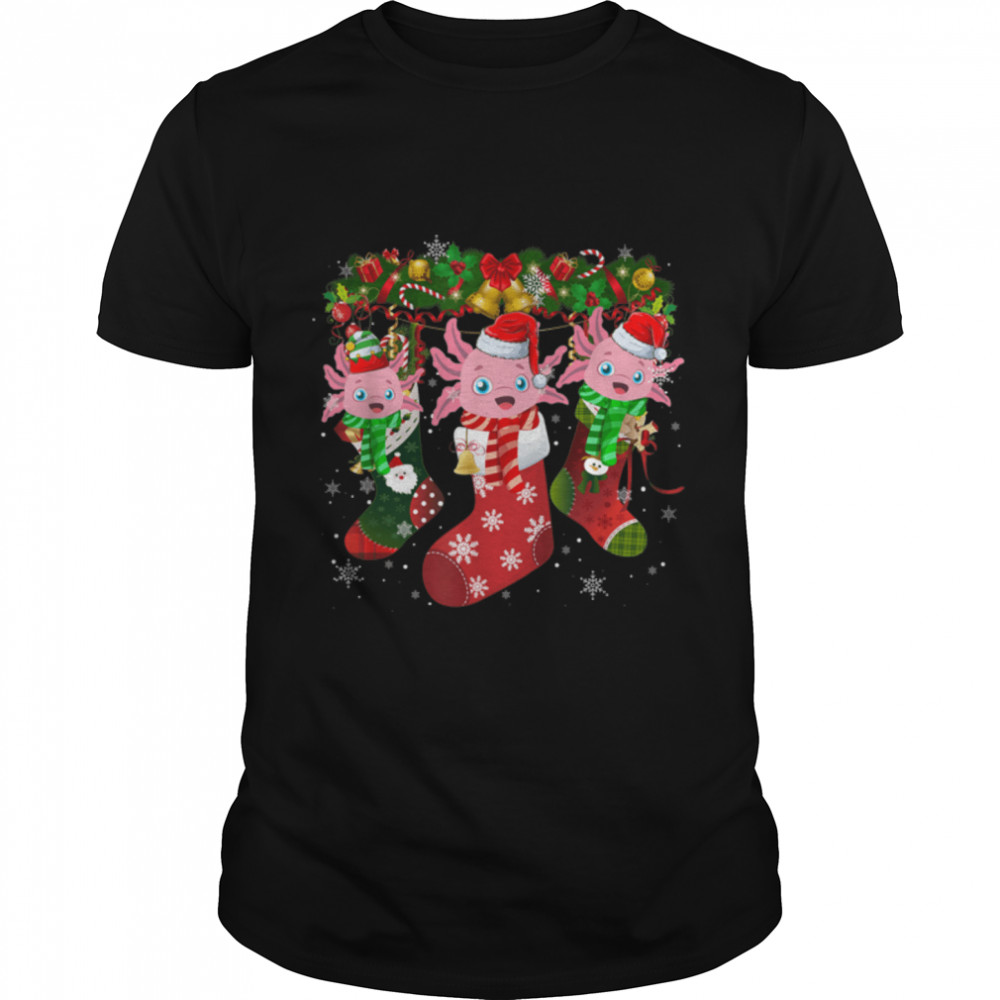 Axolotl Socks Christmas Funny Family Pajamas Christmas T- B09JSNPH9N Classic Men's T-shirt