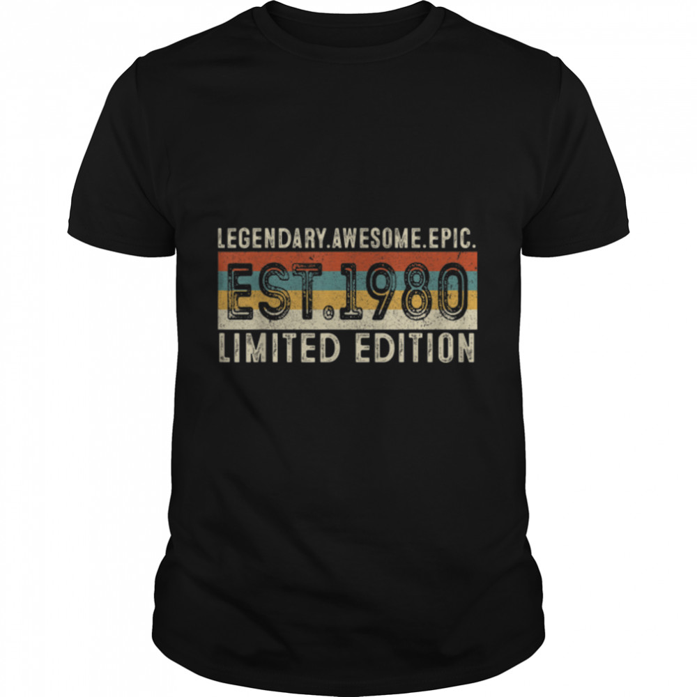 Legendary Awesome Epic Est 1980 Vintage 41st Birthday T-Shirt B09K3GS9KJ