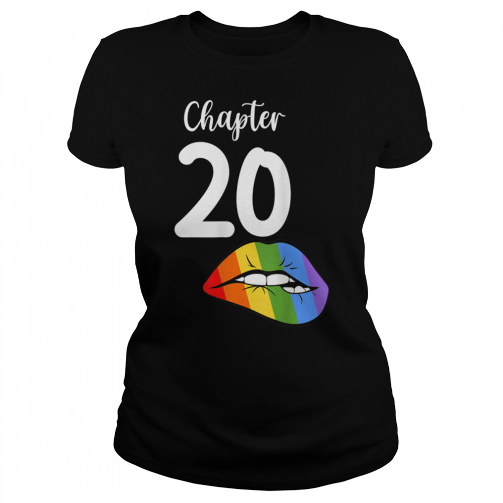 LGBT sexy lips rainbow chapter 20 Birthday celebration T- B09JZVRC2C Classic Women's T-shirt