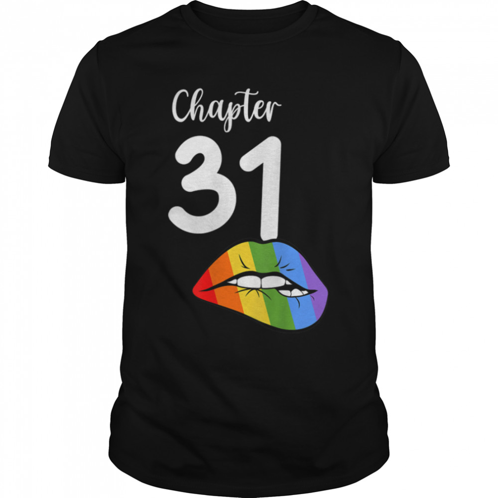 LGBT sexy lips rainbow chapter 31 Birthday celebration T- B09JZXKX5D Classic Men's T-shirt