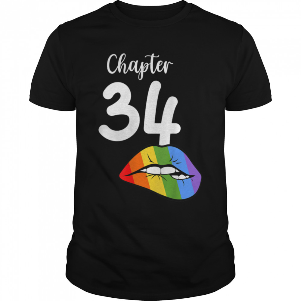 LGBT sexy lips rainbow chapter 34 Birthday celebration T- B09JZZGZNL Classic Men's T-shirt