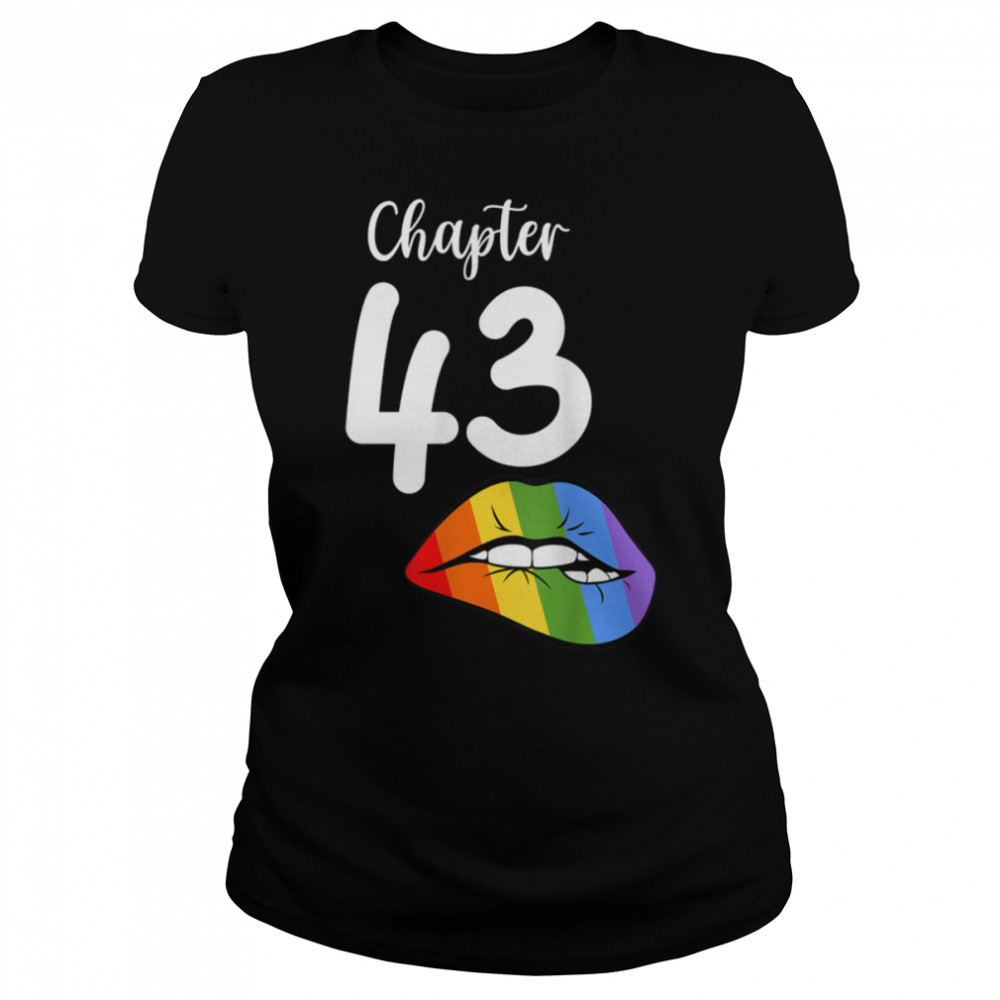 LGBT sexy lips rainbow chapter 43 Birthday celebration T- B09JZZ5PPS Classic Women's T-shirt