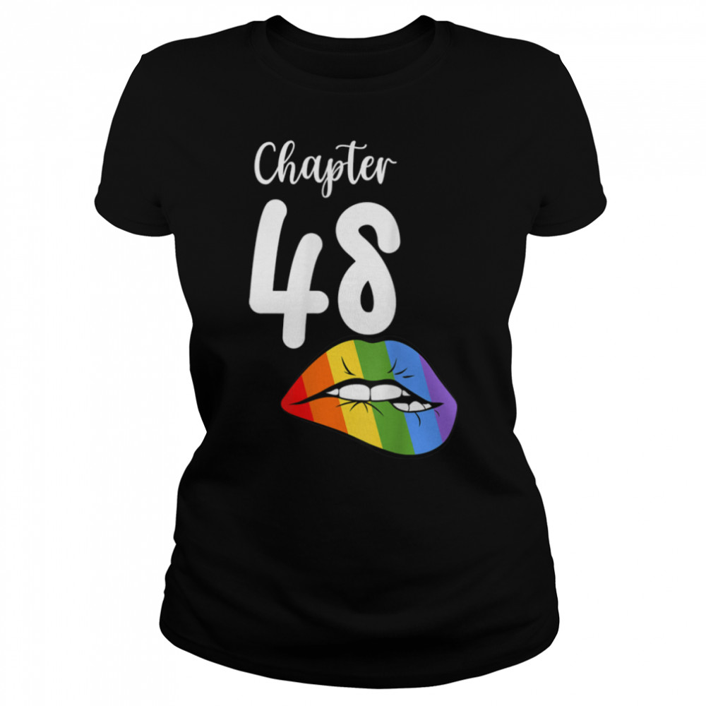 LGBT sexy lips rainbow chapter 48 Birthday celebration T- B09JZXZ6BR Classic Women's T-shirt