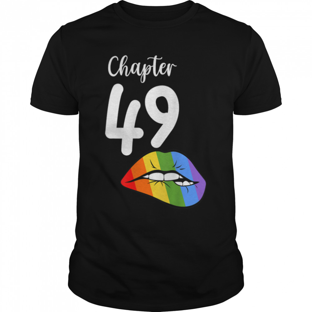 LGBT sexy lips rainbow chapter 49 Birthday celebration T- B09JZXX9Z9 Classic Men's T-shirt