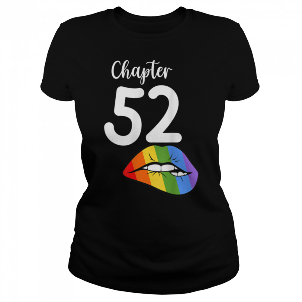 LGBT sexy lips rainbow chapter 52 Birthday celebration T- B09JZY26LC Classic Women's T-shirt