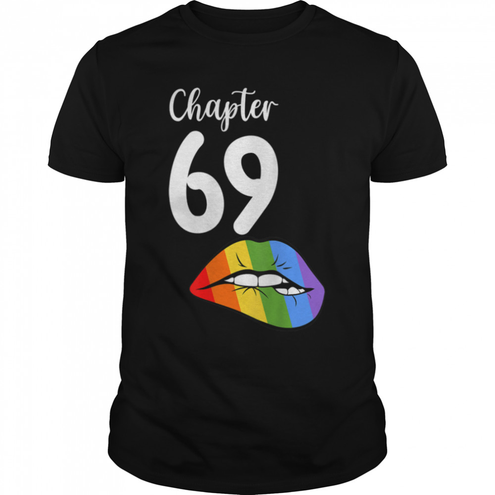 LGBT sexy lips rainbow chapter 69 Birthday celebration T- B09JZXJ977 Classic Men's T-shirt