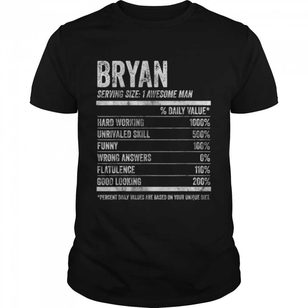 Mens Bryan Nutrition Personalized Name Shirt Funny Name Facts T-Shirt B09K5SDCXS