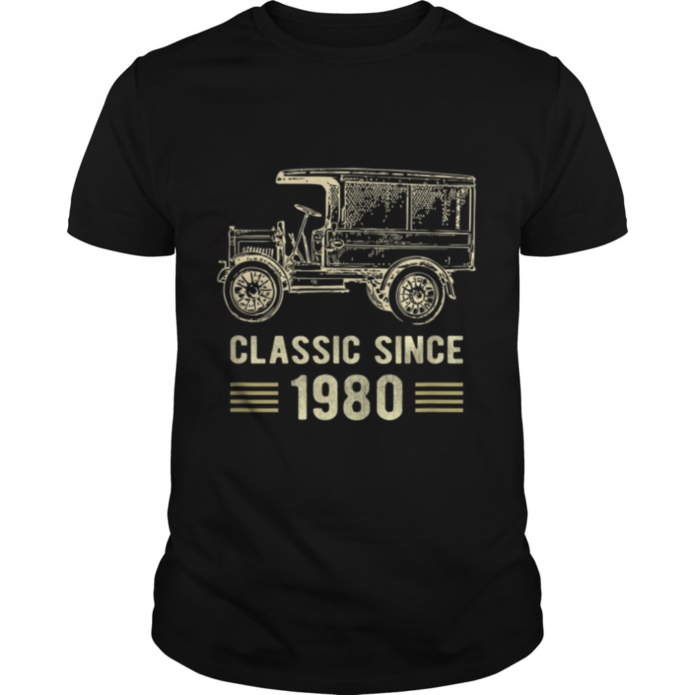 Mens Classic 1980 Vintage Car Truck 42 Year Old Birthday T- B09K4DPRNX Classic Men's T-shirt