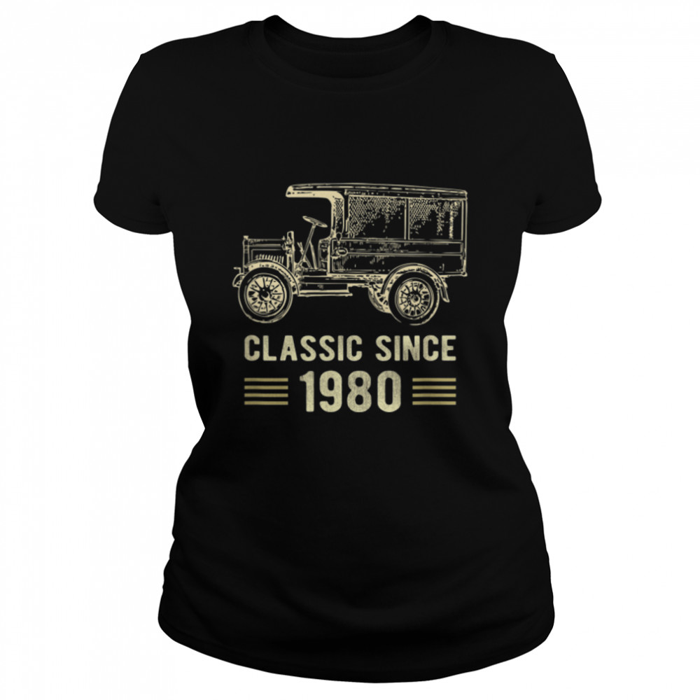 Mens Classic 1980 Vintage Car Truck 42 Year Old Birthday T- B09K4DPRNX Classic Women's T-shirt