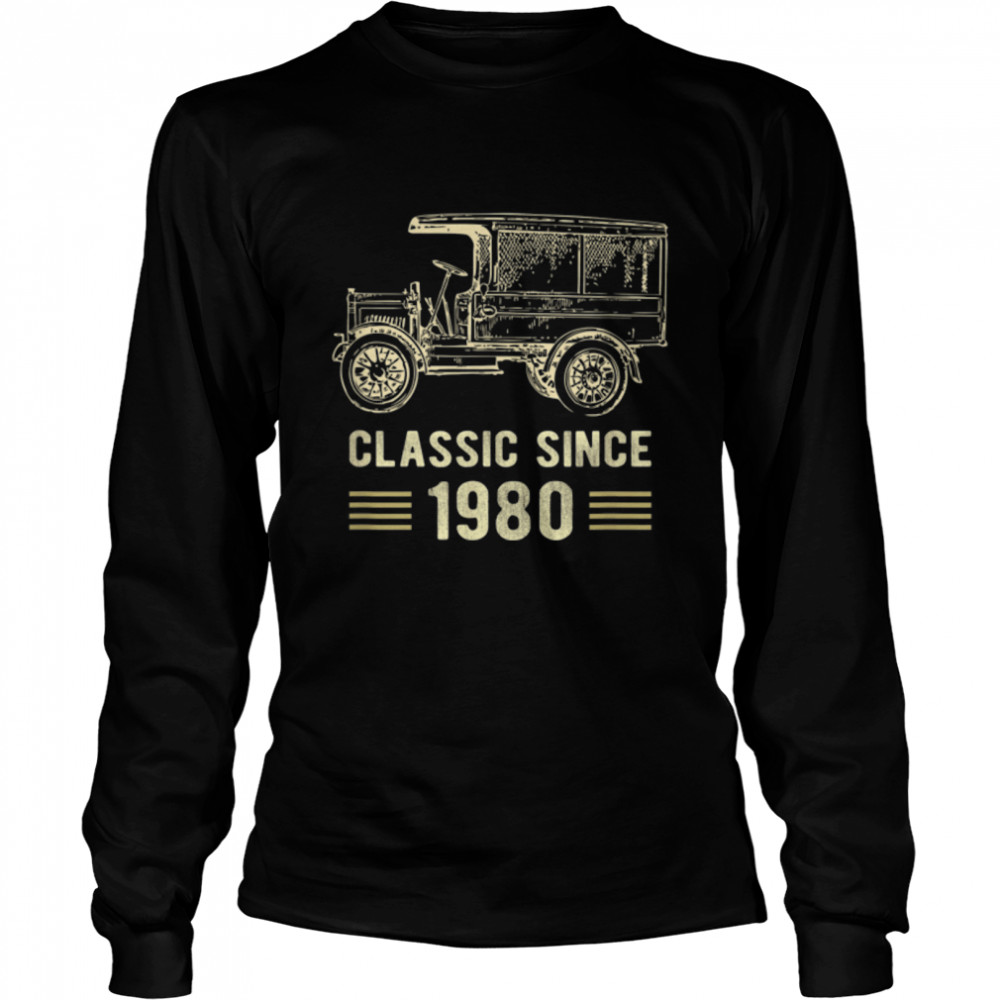 Mens Classic 1980 Vintage Car Truck 42 Year Old Birthday T- B09K4DPRNX Long Sleeved T-shirt