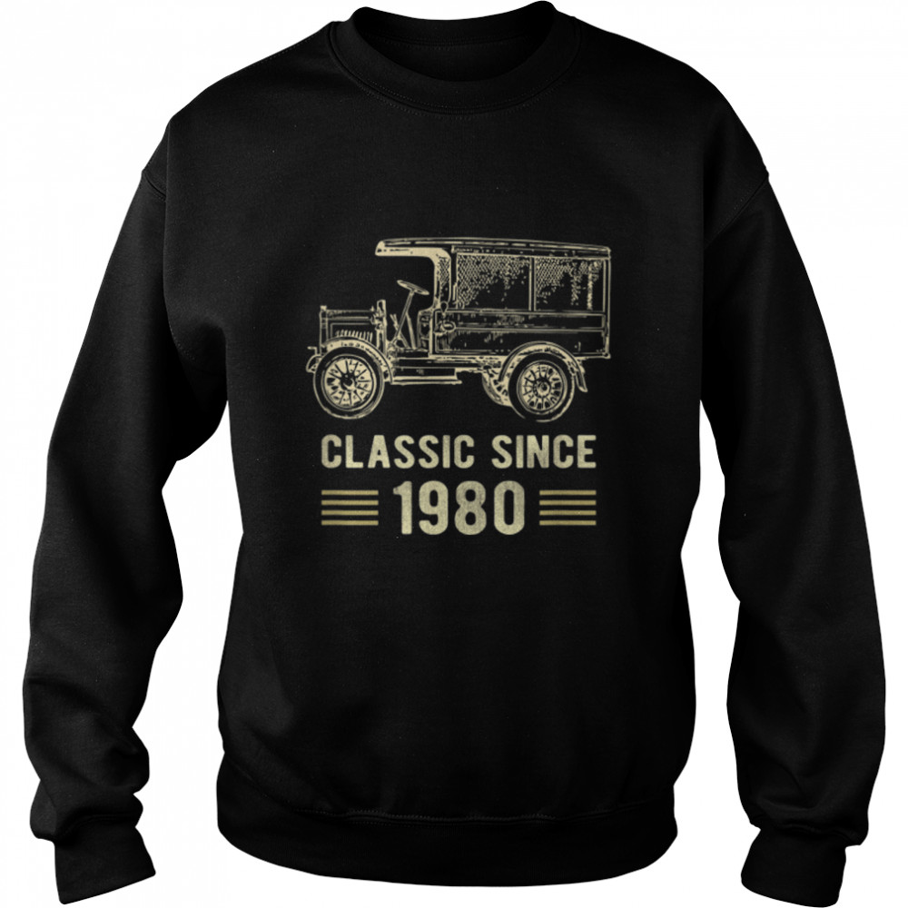 Mens Classic 1980 Vintage Car Truck 42 Year Old Birthday T- B09K4DPRNX Unisex Sweatshirt