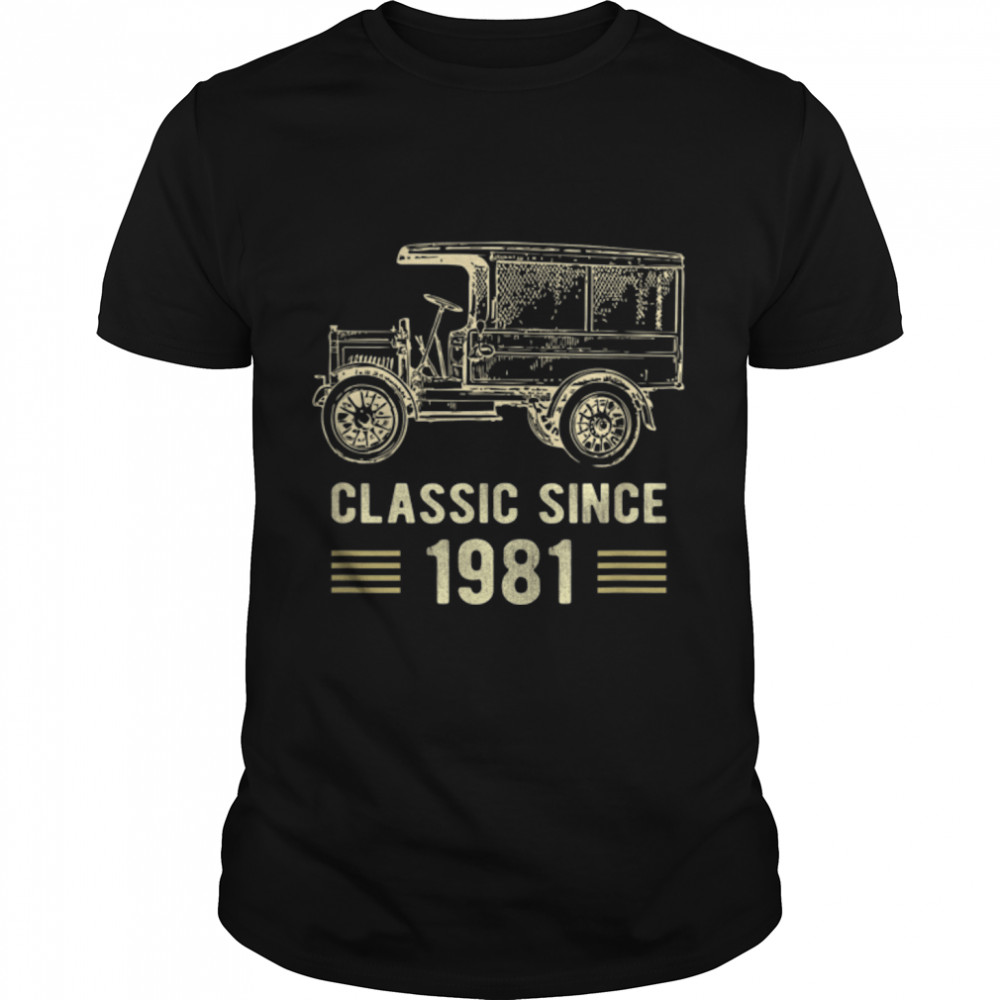 Mens Classic 1981 Vintage Car Truck 41 Year Old Birthday T- B09K49SHBT Classic Men's T-shirt