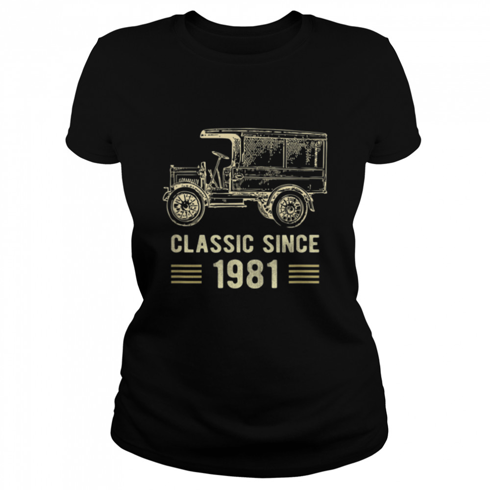 Mens Classic 1981 Vintage Car Truck 41 Year Old Birthday T- B09K49SHBT Classic Women's T-shirt