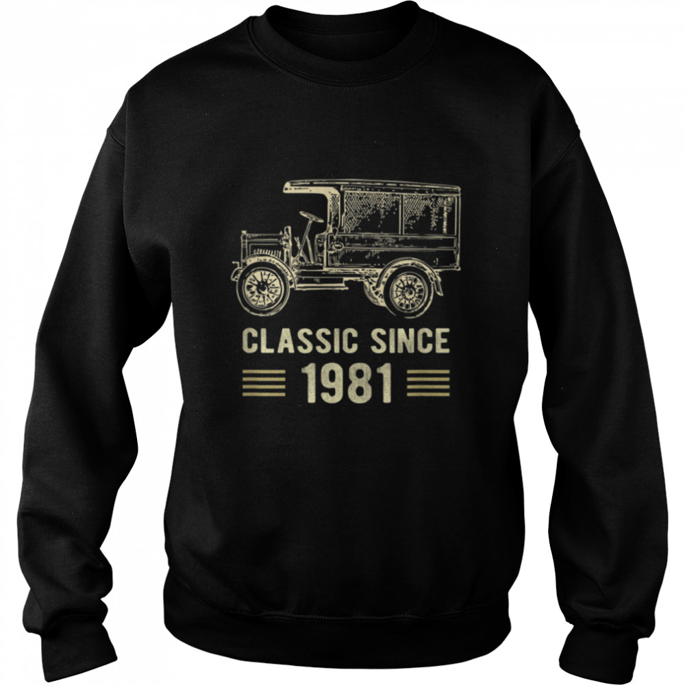 Mens Classic 1981 Vintage Car Truck 41 Year Old Birthday T- B09K49SHBT Unisex Sweatshirt