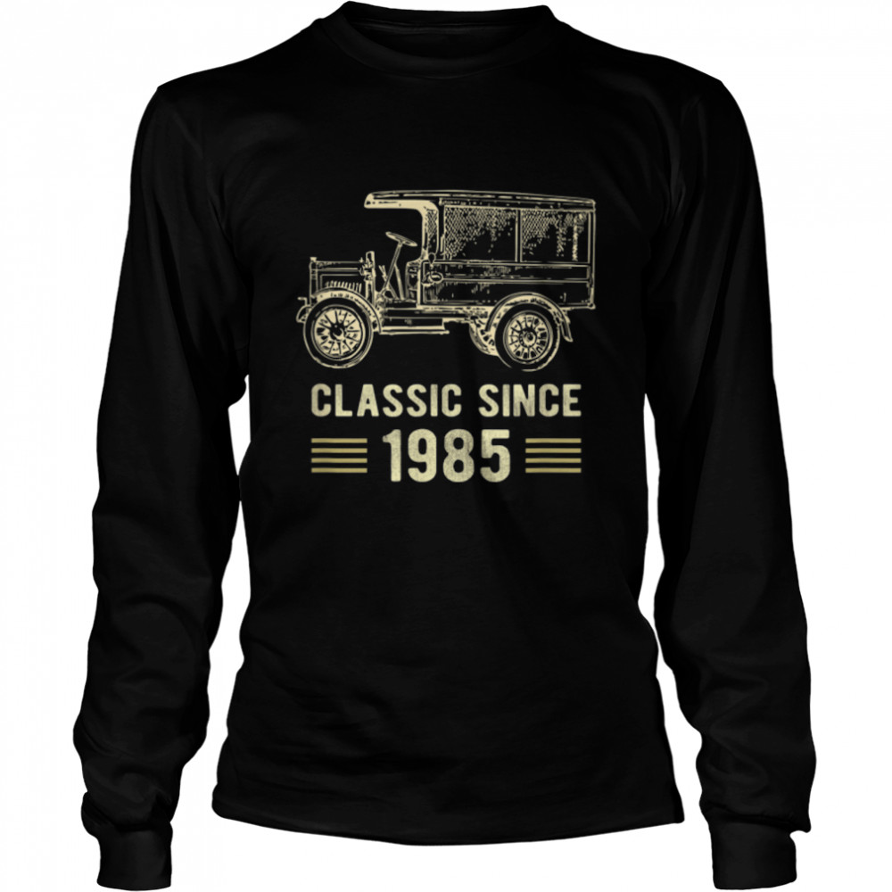 Mens Classic 1985 Vintage Car Truck 37 Year Old Birthday T- B09K4F5Y5T Long Sleeved T-shirt