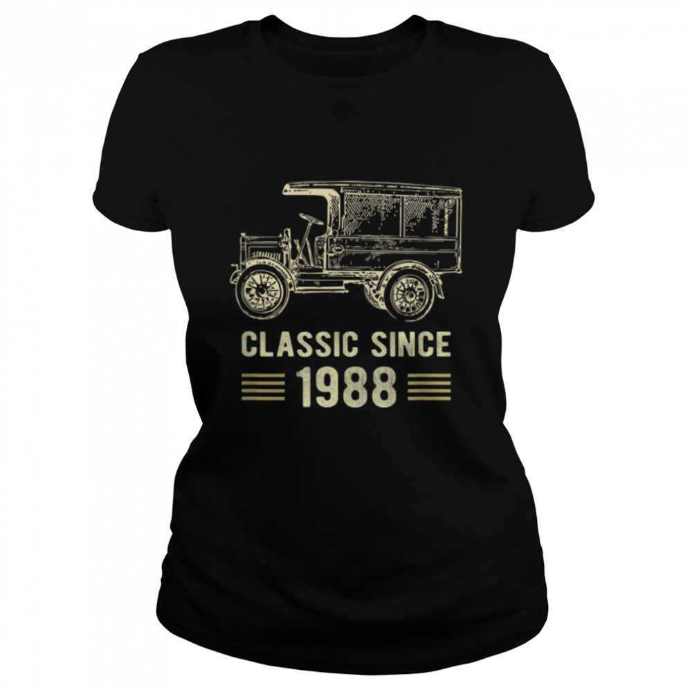 Mens Classic 1988 Vintage Car Truck 34 Year Old Birthday T- B09K4DWK5N Classic Women's T-shirt