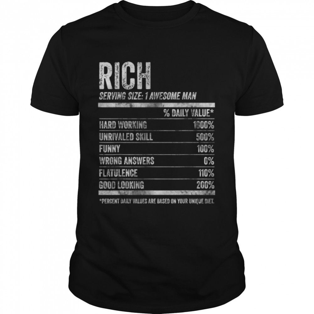 Menss Richs Nutritions Personalizeds Names Shirts Funnys Names Factss T-Shirts B09K2CN65Xs