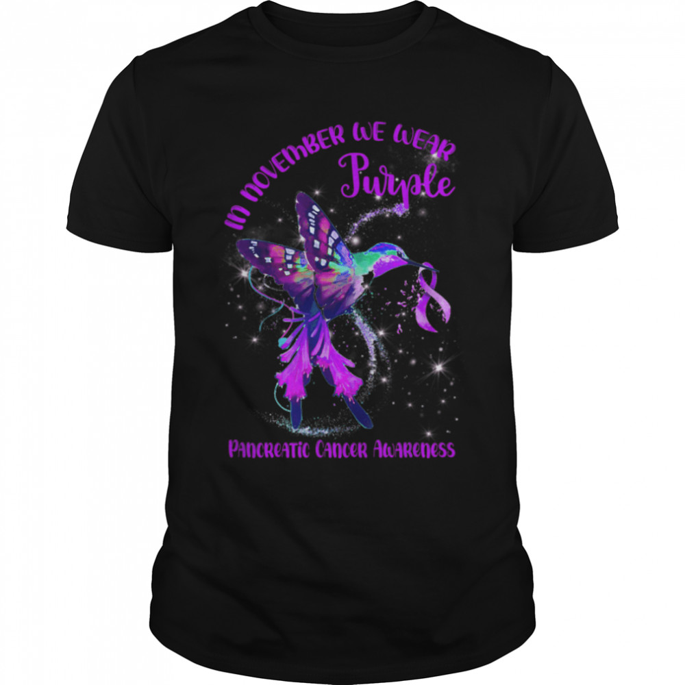 November We Wear Purple Truck Pancreatic Cancer Awareness T-Shirt B09JSD7YVG