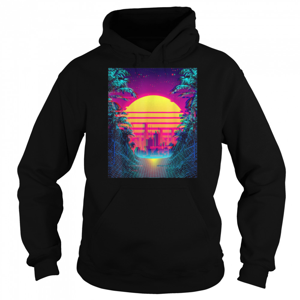 Retro Outrun Synthwave Aesthetic 80's Vaporwave T- B09JX2QZ5Y Unisex Hoodie