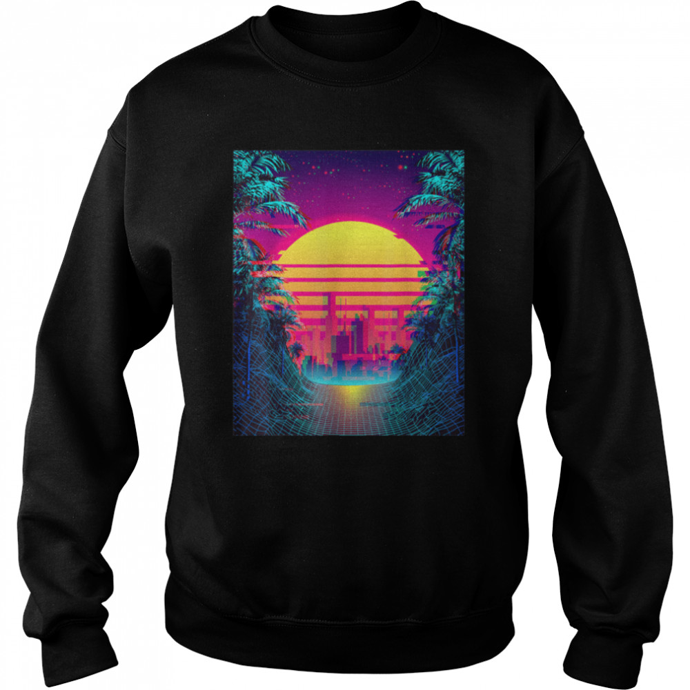 Retro Outrun Synthwave Aesthetic 80's Vaporwave T- B09JX2QZ5Y Unisex Sweatshirt