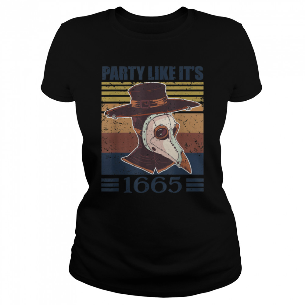 Retro Party Like It's 1665 plague doctor mask T- B09JYC5DRW Classic Women's T-shirt