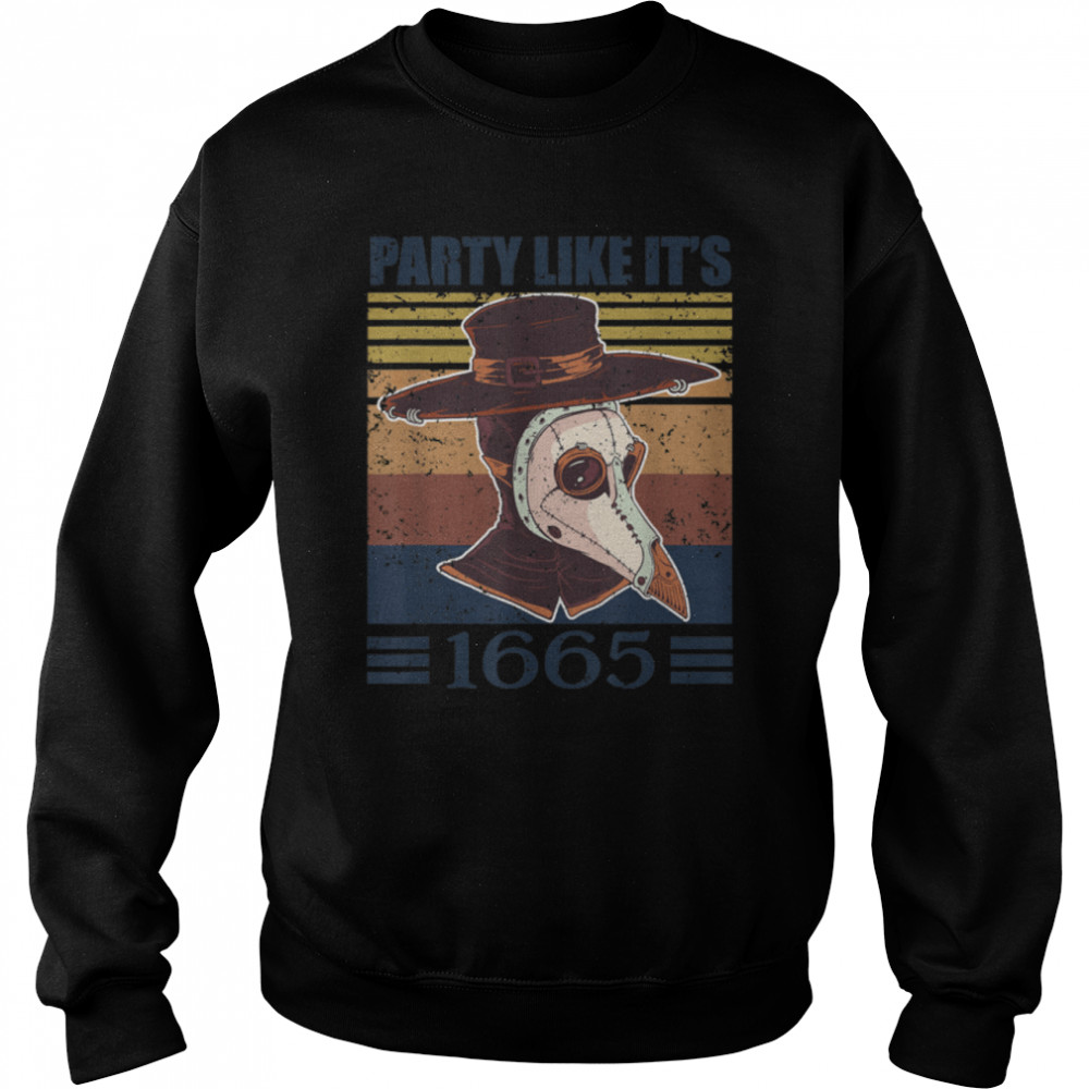 Retro Party Like It's 1665 plague doctor mask T- B09JYC5DRW Unisex Sweatshirt