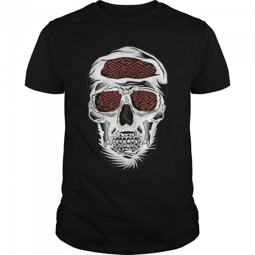 Skull Maze - Color Skeleton - Vintage Halloween Skull T- B09JWWKKG2 Classic Men's T-shirt