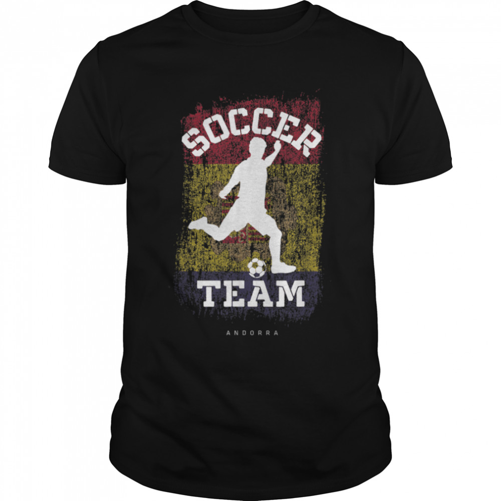 Soccer Andorra Flag Football Team Soccer Player T-Shirt B09K1T9FVQ