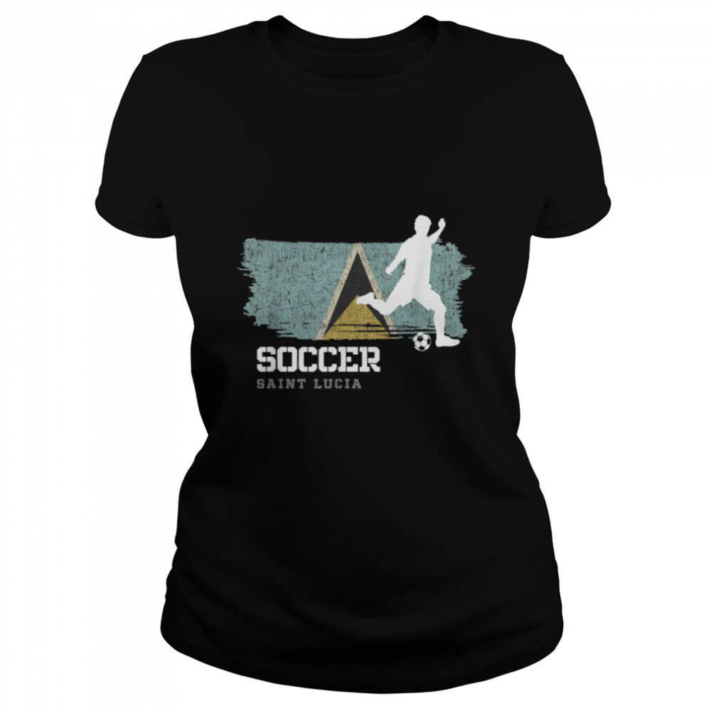 Soccer St. Kittis & Nevis Flag Football Team Soccer Player T- B09K1T17L3 Classic Women's T-shirt