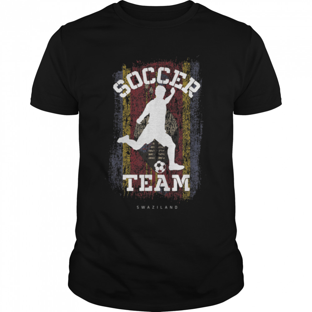 Soccer Swaziland Flag Football Team Soccer Player T-Shirt B09JPFM4QG