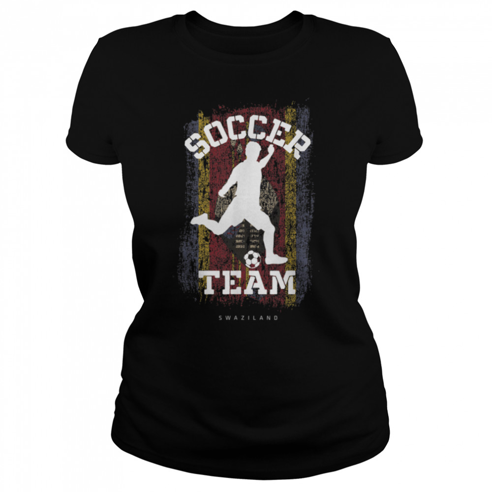 Soccer Swaziland Flag Football Team Soccer Player T- B09JPFM4QG Classic Women's T-shirt