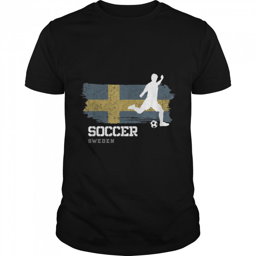 Soccer Sweden Flag Football Team Soccer Player T- B09JZZ5WYV Classic Men's T-shirt