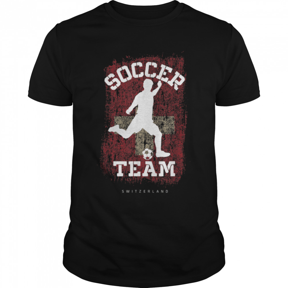 Soccer Switzerland Flag Football Team Soccer Player T- B09JPDZ4CH Classic Men's T-shirt