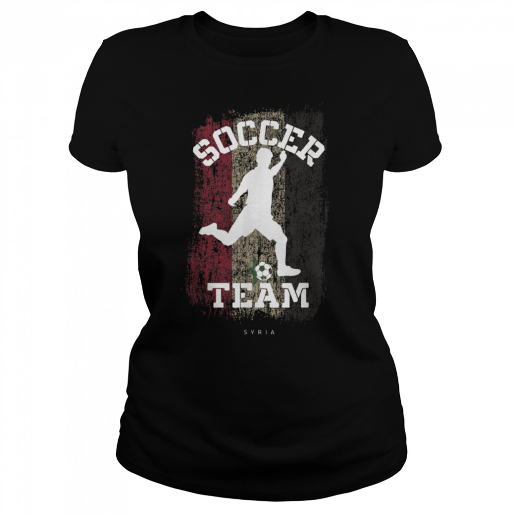 Soccer Syria Flag Football Team Soccer Player T- B09JPF2NNX Classic Women's T-shirt