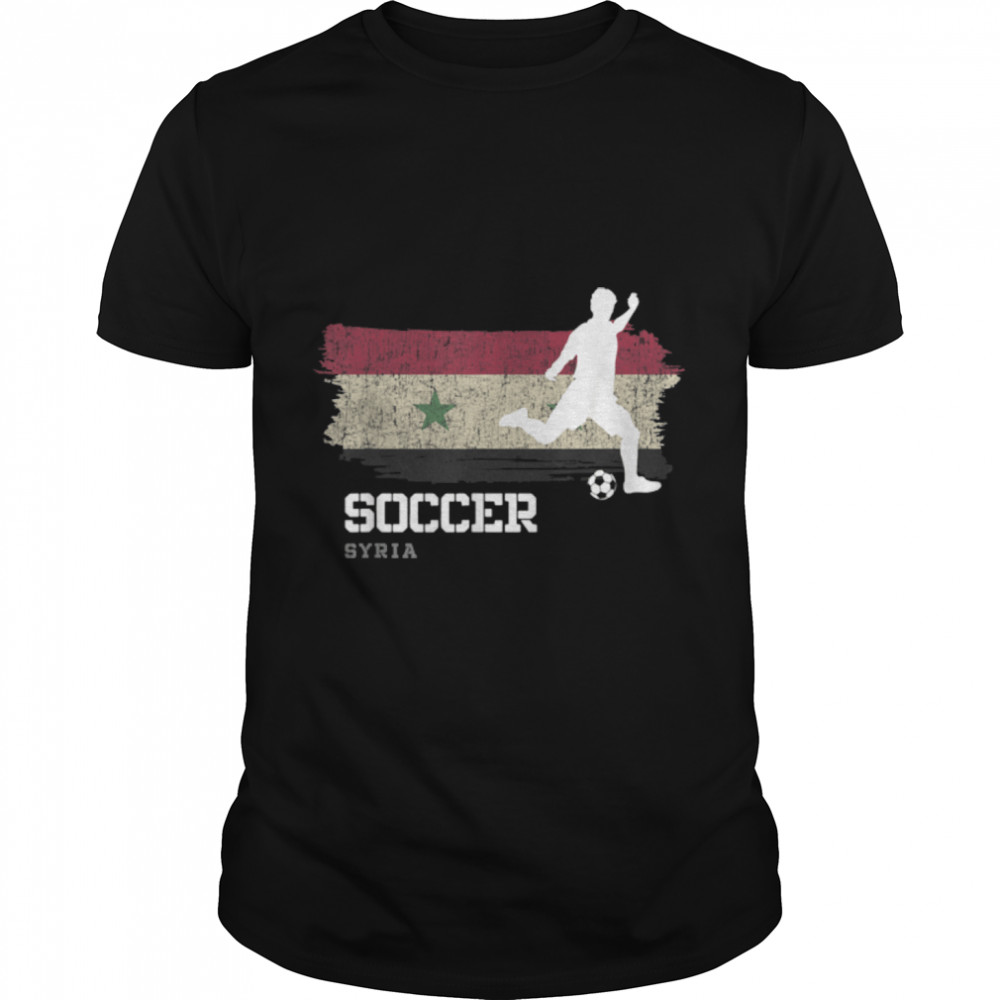 Soccer Syria Flag Football Team Soccer Player T- B09K1WBZ19 Classic Men's T-shirt