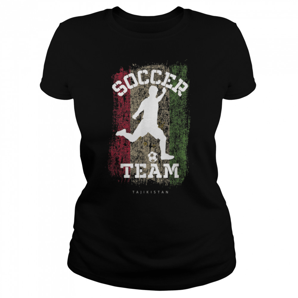 Soccer Tajikistan Flag Football Team Soccer Player T- B09JPF1GZS Classic Women's T-shirt