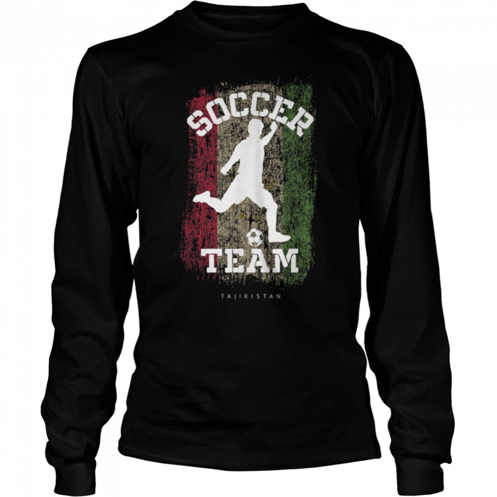 Soccer Tajikistan Flag Football Team Soccer Player T- B09JPF1GZS Long Sleeved T-shirt