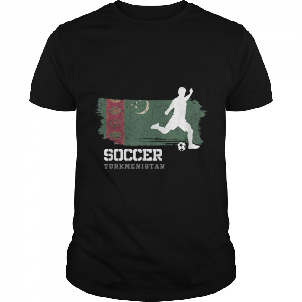Soccer Turkmenistan Flag Football Team Soccer Player T-Shirt B09K1RYF9M
