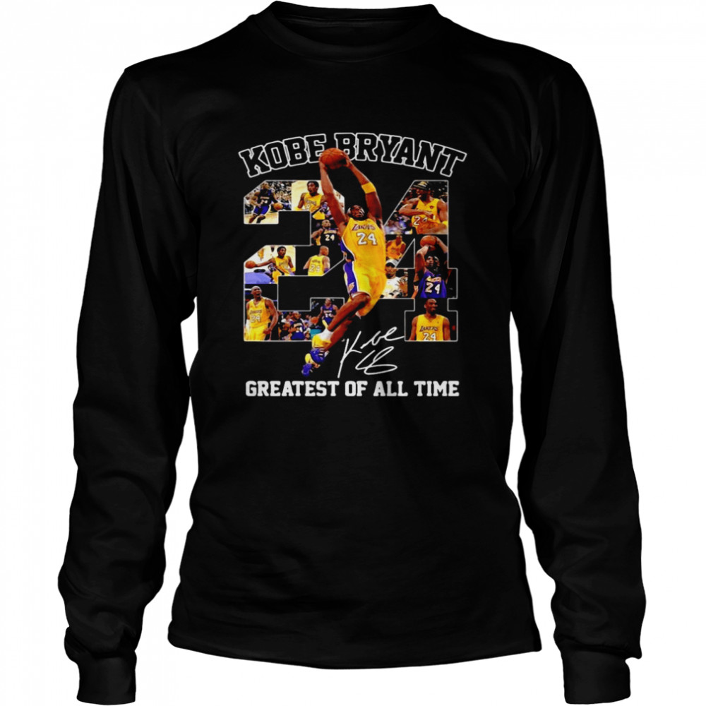 24 NBA Kobe Bryant Lakers Greatest Of All TimeLos Angeles Lakers Signature T-shirt Long Sleeved T-shirt