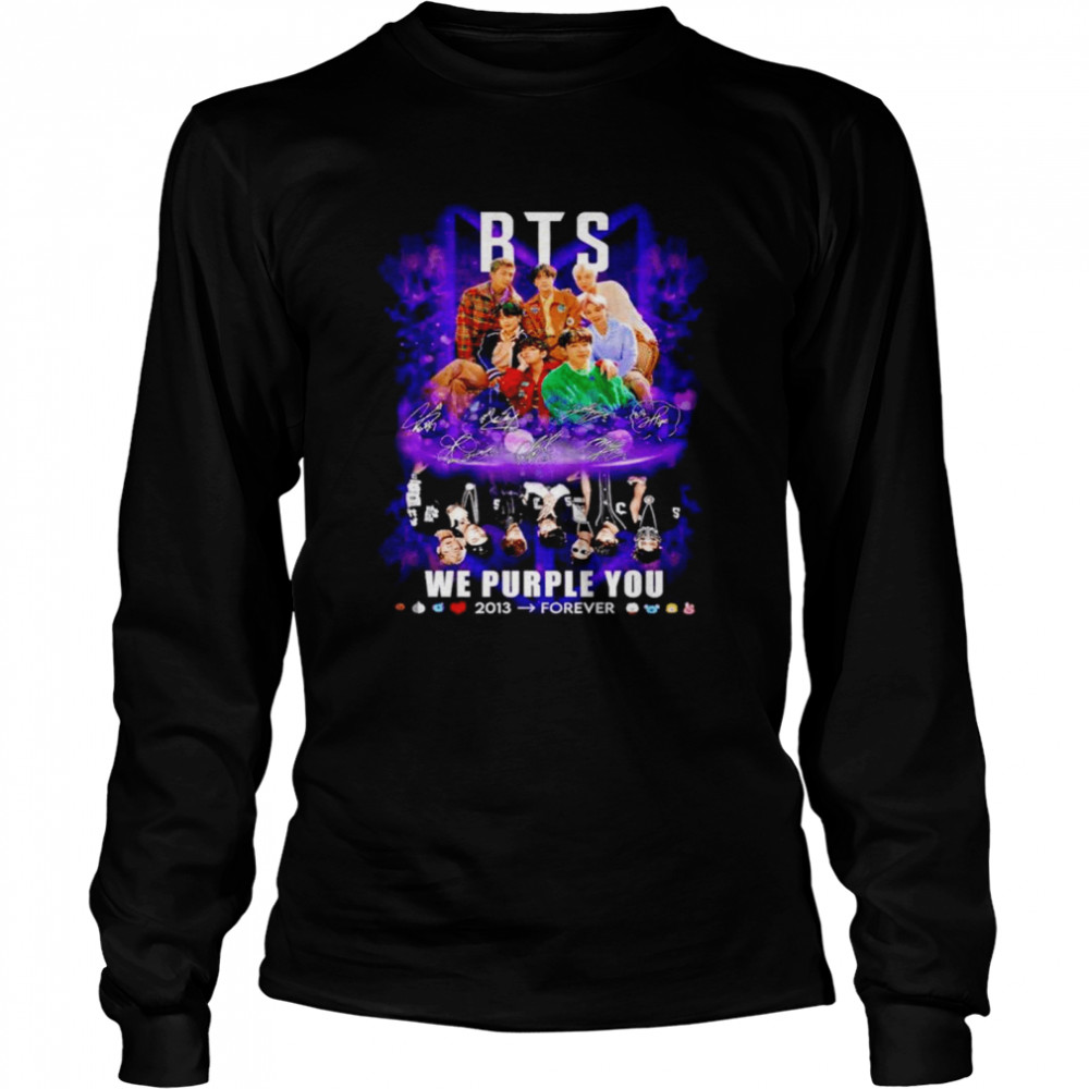 BTS we purple you forever signatures shirt Long Sleeved T-shirt