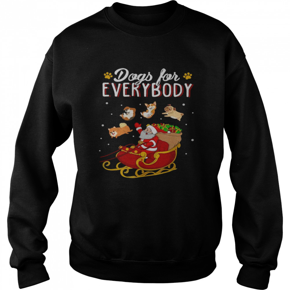 Corgi And Pug For Everybody With Santa Merry Christmas  Unisex Sweatshirt