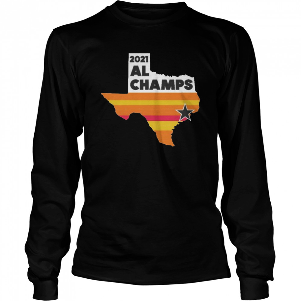 Official Houston Astros 2021 Al Champ Map Retro Vintage Long Sleeved T-shirt