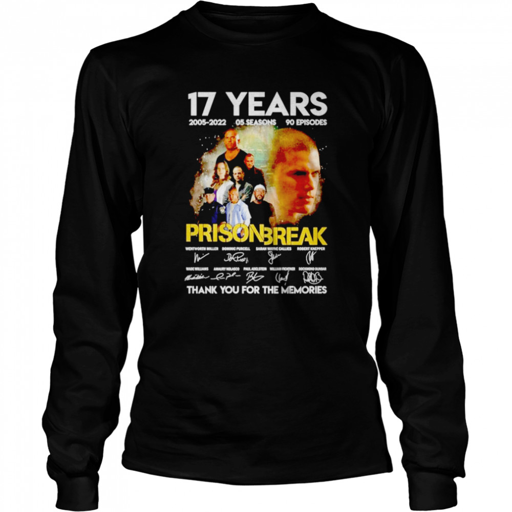 Premium prison Break 17 years thank you for the memories signatures shirt Long Sleeved T-shirt