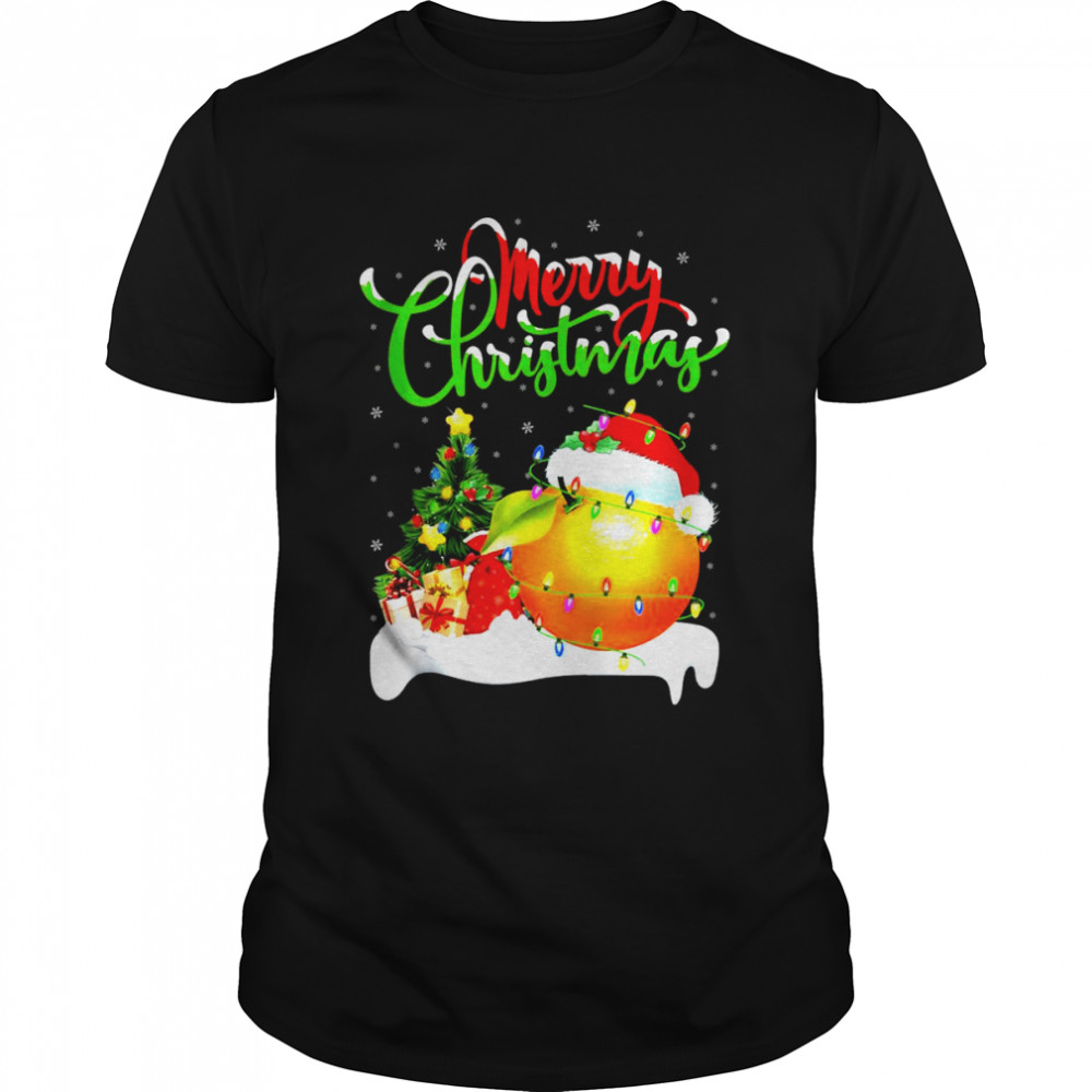 Orange Fruit Xmas Lighting Santa Orange Christmas Shirts