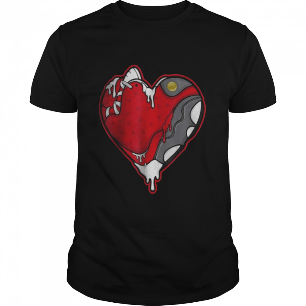 Ss.Ns.K Heart Graphic Tee to Match Jordan 13 Red Flint Shirts