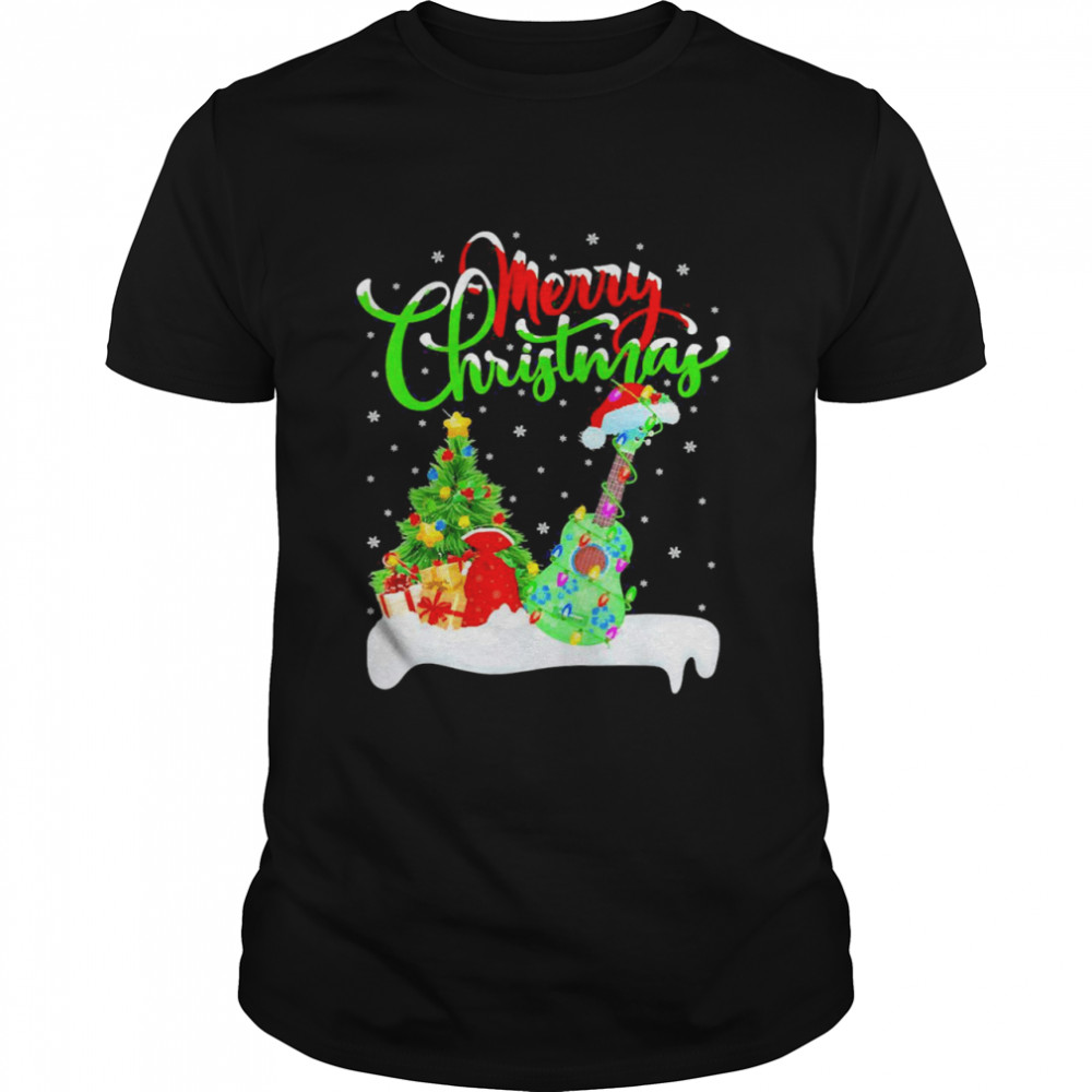 Ukulele Music Xmas Lighting Santa Ukulele Christmas Shirts